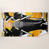 Majestic Elephant Sunset Strandtuch (Vorderseite)