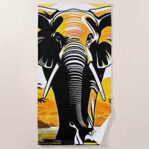 Majestic Elephant Sunset Strandtuch