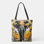 Majestic Elephant Sunset Tasche (Rückseite)