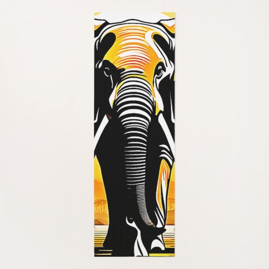 Majestic Elephant Sunset Yogamatte (Rückseite)