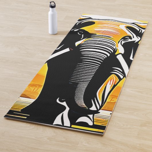 Majestic Elephant Sunset Yogamatte (Beispiel)