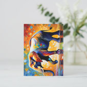 Majestic Elephant Vibranding African Wildlife Art Postkarte (Stehend Vorderseite)