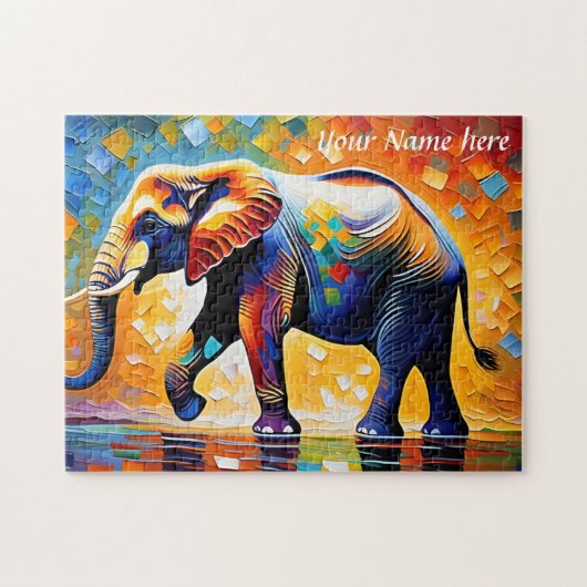 Majestic Elephant Vibrangs Colors Puzzle (Horizontal)
