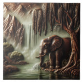 Majestic Elephant von Serene Waterfall in der Dämm Fliese (Vorderseite)
