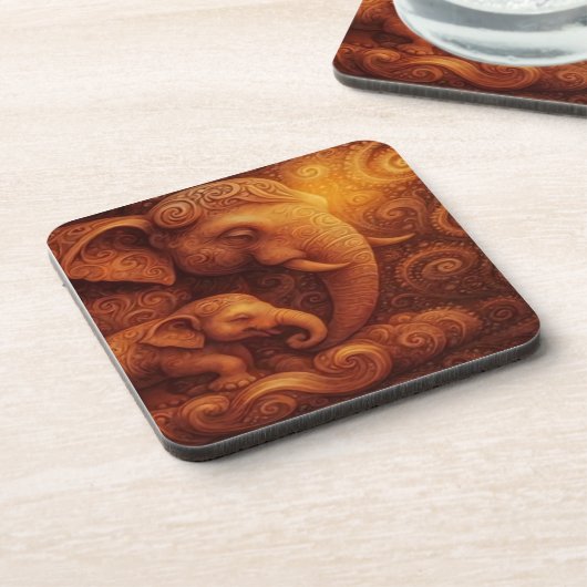 Majestic Elephants Beverage Coaster Getränkeuntersetzer (Linke Seite)