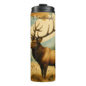 Majestic Elk Autumn Foods Watercolor Thermosbecher (Vorderseite)