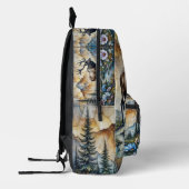 Majestic Elk in floral mountain valley Bedruckter Rucksack (Links)