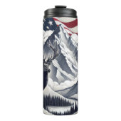Majestic Elk in Patriotic Wilderness Thermosbecher (Vorderseite)