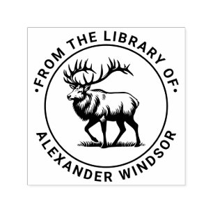 Majestic Elk Stehend Library Name Permastempel
