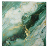 Majestic Emerald & Gold Art Tile Fliese (Vorderseite)