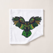 Majestic Emerald Owl Badhandtuch Set (Waschlappen)