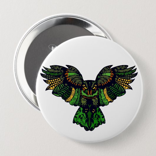 Majestic Emerald Owl Button (Vorne & Hinten)