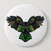 Majestic Emerald Owl Button (Vorderseite)
