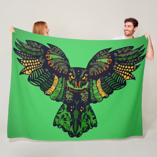 Majestic Emerald Owl Fleecedecke (Beispiel)