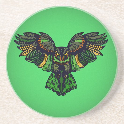 Majestic Emerald Owl Getränkeuntersetzer (Vorne)