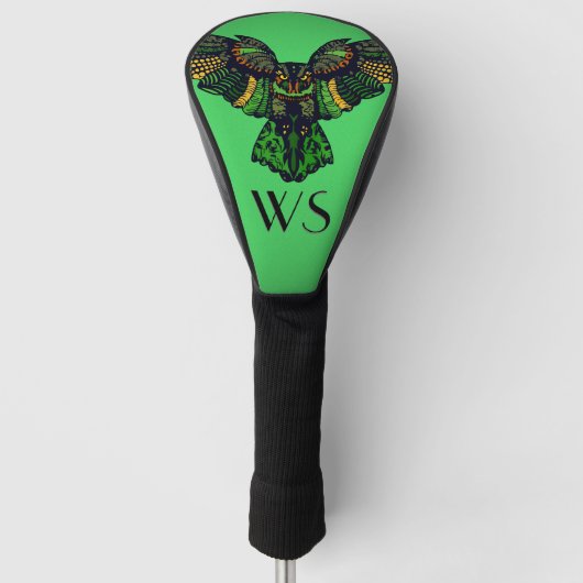 Majestic Emerald Owl Golf Headcover (Vorderseite)
