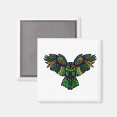 Majestic Emerald Owl Magnet (Vorderseite/Rückseite)