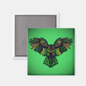 Majestic Emerald Owl Magnet (Vorderseite/Rückseite)
