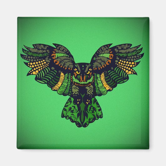 Majestic Emerald Owl Magnet (Vorne)