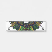 Majestic Emerald Owl Monogram Türschild (Vorderseite )