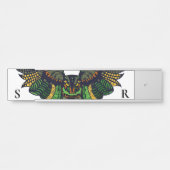 Majestic Emerald Owl Monogram Türschild (Vorderseite )