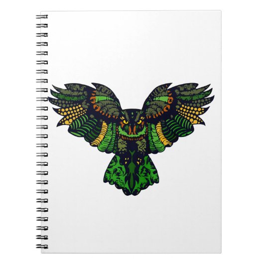 Majestic Emerald Owl Notizblock (Vorderseite)