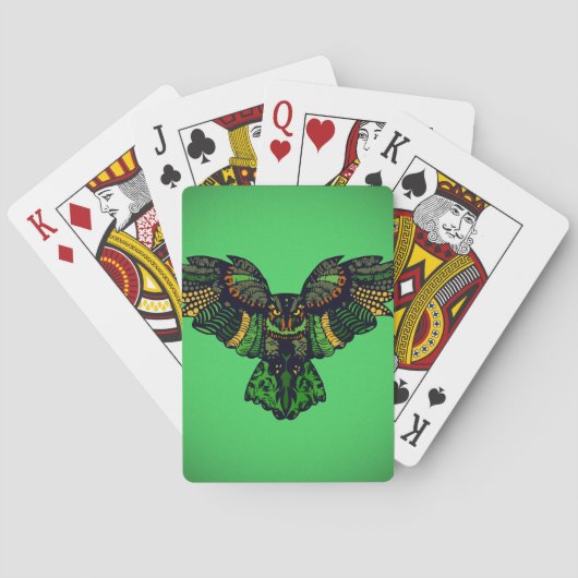 Majestic Emerald Owl Spielkarten (Rückseite)