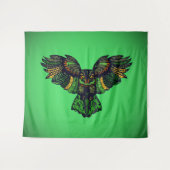 Majestic Emerald Owl Wandteppich (Vorderseite (Horizontal))