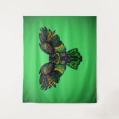 Majestic Emerald Owl Wandteppich (Vorderseite)