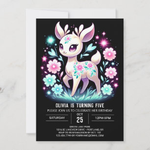 Majestic Enchanted Deer Digital zum Geburtstag Einladung