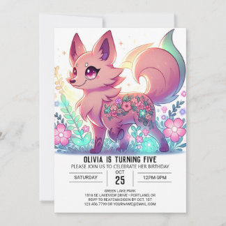 Majestic Enchanted Wolf Digital zum Geburtstag Einladung