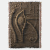Majestic Eye of Horus Pharaonic Throw Blanket Decke (Vorderseite Vertikal)