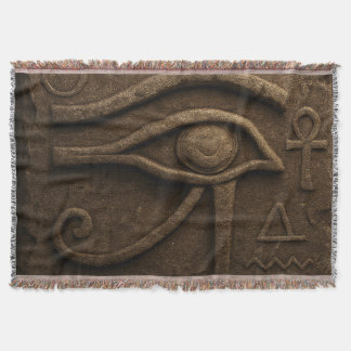 Majestic Eye of Horus Pharaonic Throw Blanket Decke