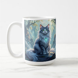 **Majestic Fantasy Cat with Mystical Aura – High F Kaffeetasse