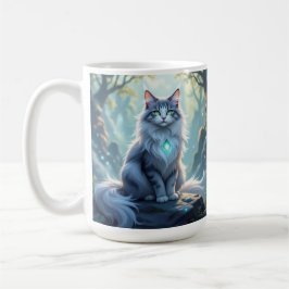 **Majestic Fantasy Cat with Mystical Aura – High F Kaffeetasse