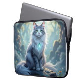 **Majestic Fantasy Cat with Mystical Aura – High F Laptopschutzhülle (Vorderseite Links)