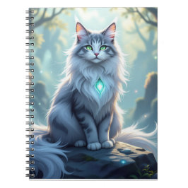 **Majestic Fantasy Cat with Mystical Aura – High F Notizblock