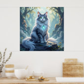 **Majestic Fantasy Cat with Mystical Aura – High F Poster (Küche)