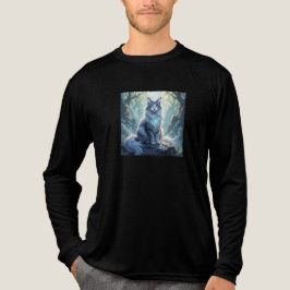 **Majestic Fantasy Cat with Mystical Aura – High F Tri-Blend Shirt
