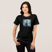 **Majestic Fantasy Cat with Mystical Aura – High F Tri-Blend Shirt (Vorderseite voll)