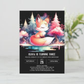 Majestic Fantasy Fox Geburtstag digital Einladung (Stehend Vorderseite)