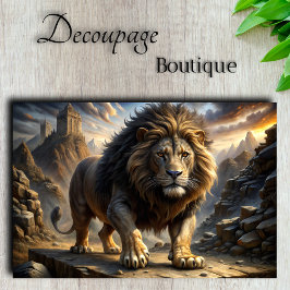Majestic Fantasy Lion Decoupage Seidenpapier