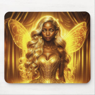 Majestic Fantasy Queen in einem goldenen magischen Mousepad
