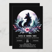 Majestic Fantasy Wolf Birthday Einladung (Vorne/Hinten)