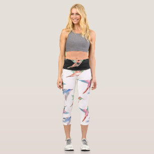 Majestic farbiges Vogeldesign Capri Leggings