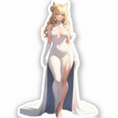 Majestic Feline Princess Anime Concept Aufkleber (Vorderseite)