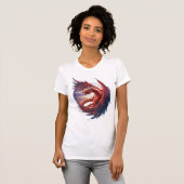 Majestic Fire Dragon - Epische Fantasie T-Shirt (Vorne ganz)