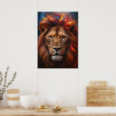 Majestic Fire Lion Poster (Küche)