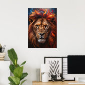 Majestic Fire Lion Poster (Heimbüro)