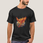 Majestic Fire Phoenix: Japanese Ukiyo-e Style Rebi T-Shirt (Vorderseite)